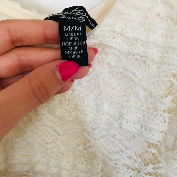 Ivory Lace Bodycon Dress Size M - Picture 5 of 5